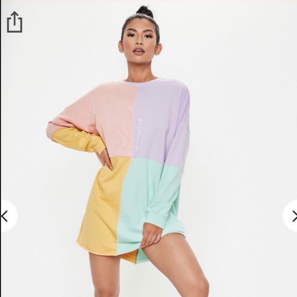 Misguided colorblock sweater dress